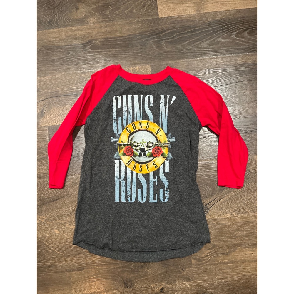 Guns N Roses Womens‎ Small Raglan Tee Shirt Bravado Band Merch Red Gray